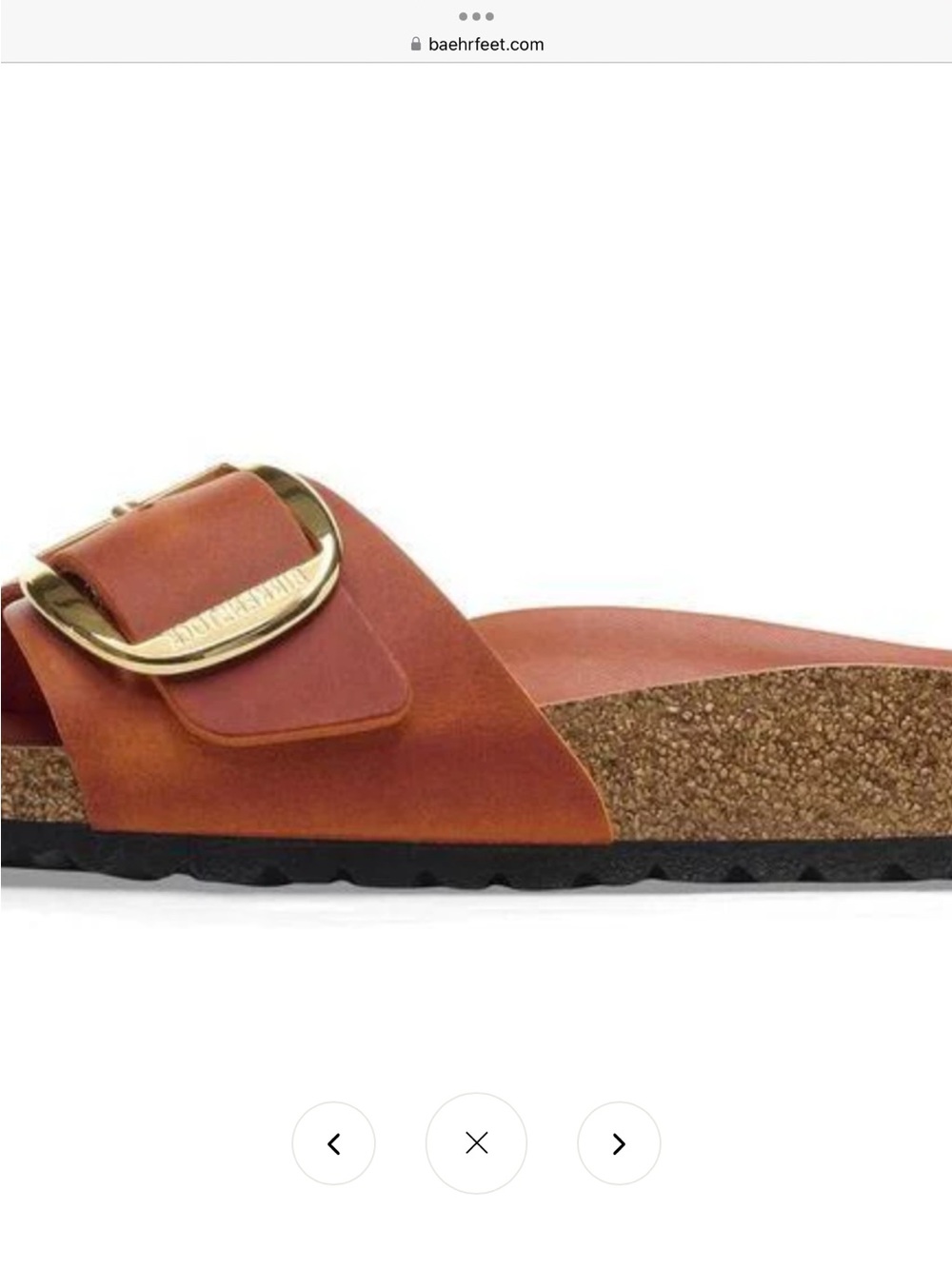 Birkenstock Orange Madrid Big Buckle with Gold Buckle Accent